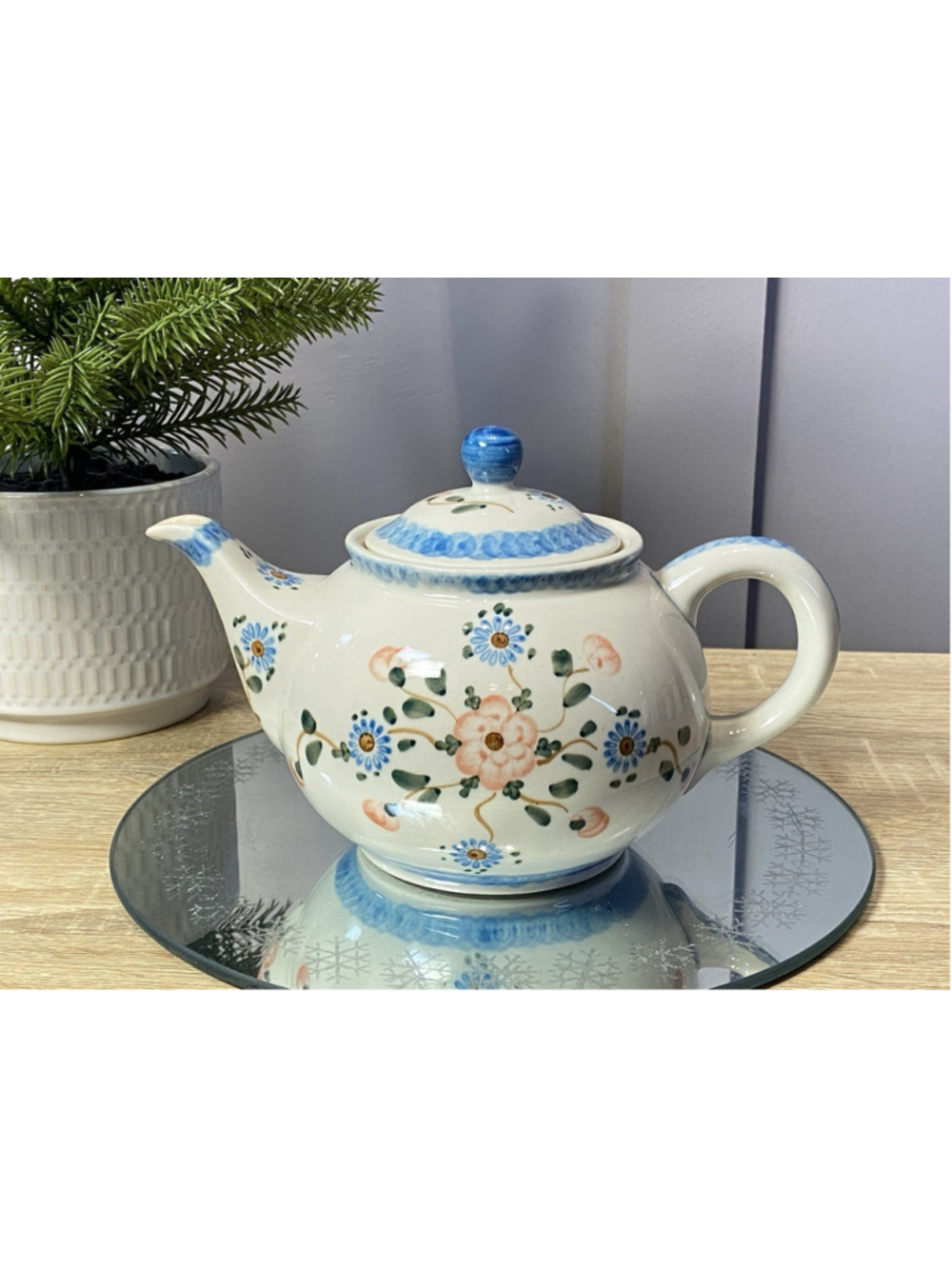 Portland Decorative hand-painted flower teapot featuring a vibrant floral design